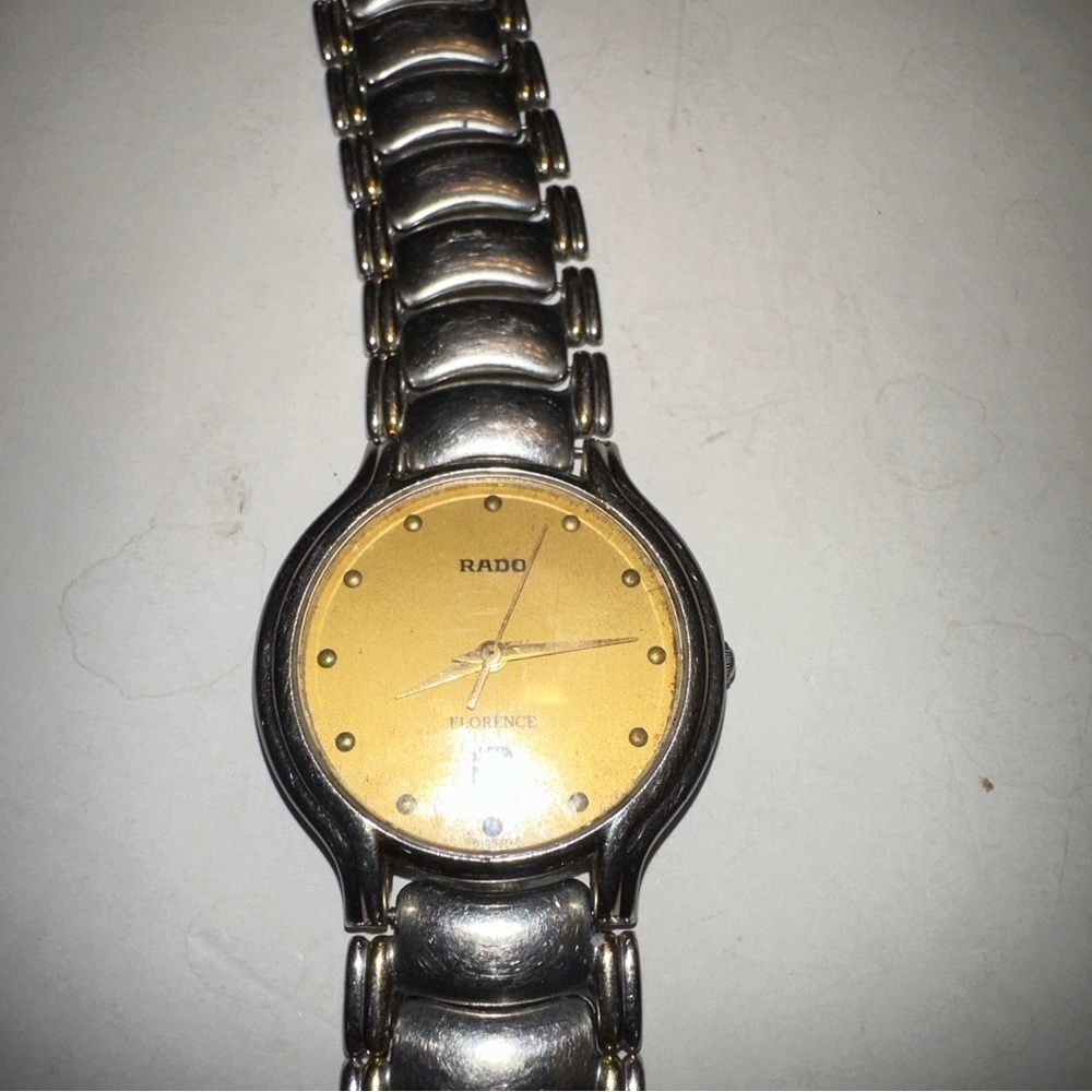 RADO Florence Vintage 129.3644.4 38319148  Date Gold Dial Quartz Men's Watch